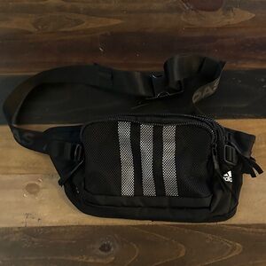 Adidas Black and Gray Belt Bag